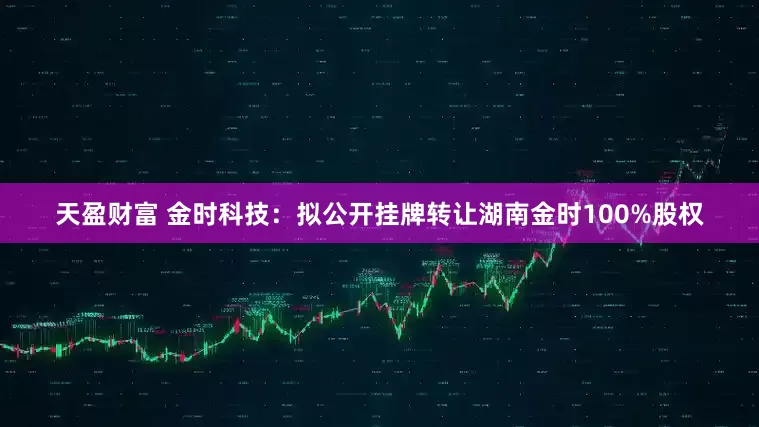 天盈财富 金时科技：拟公开挂牌转让湖南金时100%股权